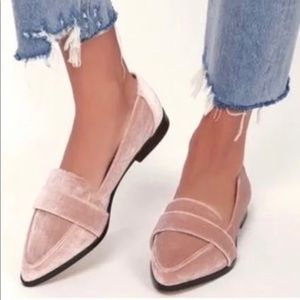 Sole Society Edie Velvet Loafers, Blush color, NWOT, no box